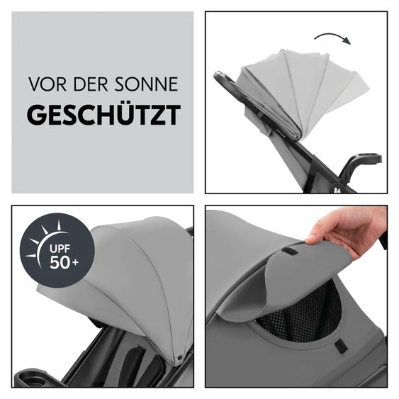 Hauck 2in1 Kinderwagen-Set Shop n Care Duo Set - inkl. Maxi-Cosi i-Size Cabriofix, Adapter + GRATIS Spieltier XL & Buggybuch mit Beißecke - Grey