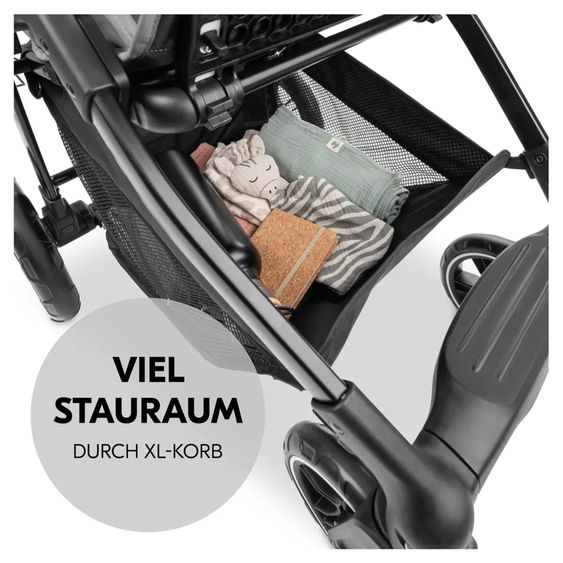 Hauck 2in1 Kinderwagen-Set Shop n Care Duo Set - inkl. Maxi-Cosi i-Size Cabriofix, Adapter + GRATIS Spieltier XL & Buggybuch mit Beißecke - Grey