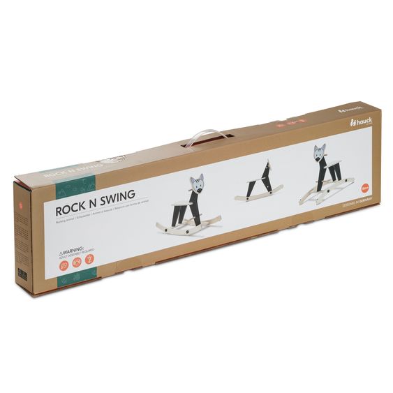 Hauck Dondolo 2in1 per animali Rock N Swing (convertibile in seggiolino, legno certificato FSC) - Zebra