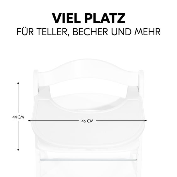 Hauck Set Économique Alpha Plus 3 Pièces - Chaise Haute + Siège Bébé + Plateau Repas - Noix