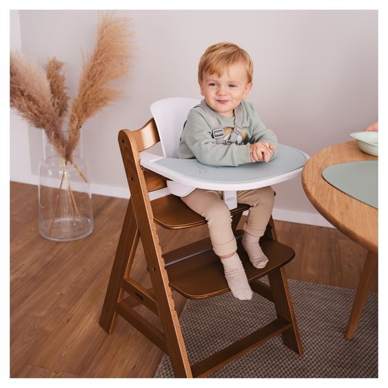 Hauck Set Économique Alpha Plus 3 Pièces - Chaise Haute + Siège Bébé + Plateau Repas - Noix