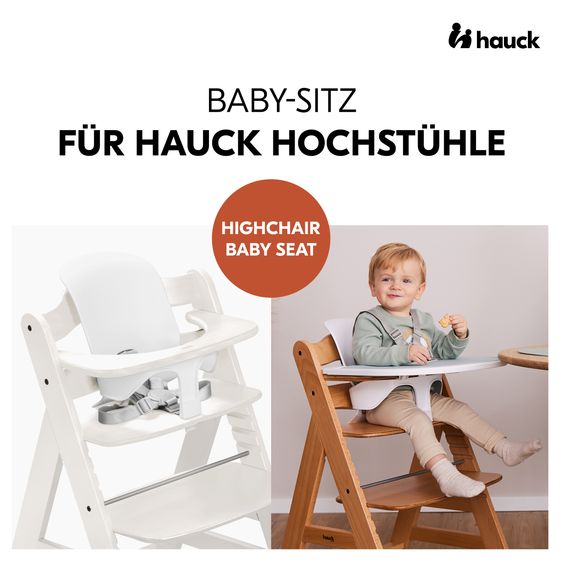 Hauck Set Économique Alpha Plus 3 Pièces - Chaise Haute + Siège Bébé + Plateau Repas - Blanc