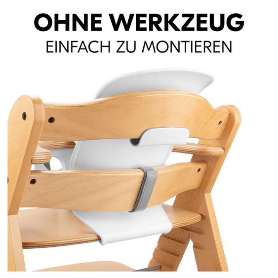 Hauck Set Économique Alpha Plus 3 Pièces - Chaise Haute + Siège Bébé + Plateau Repas - Blanc