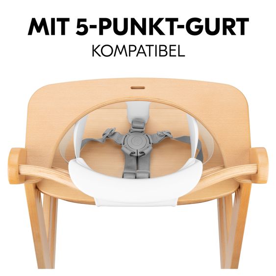 Hauck Set Économique Alpha Plus 3 Pièces - Chaise Haute + Siège Bébé + Plateau Repas - Blanc