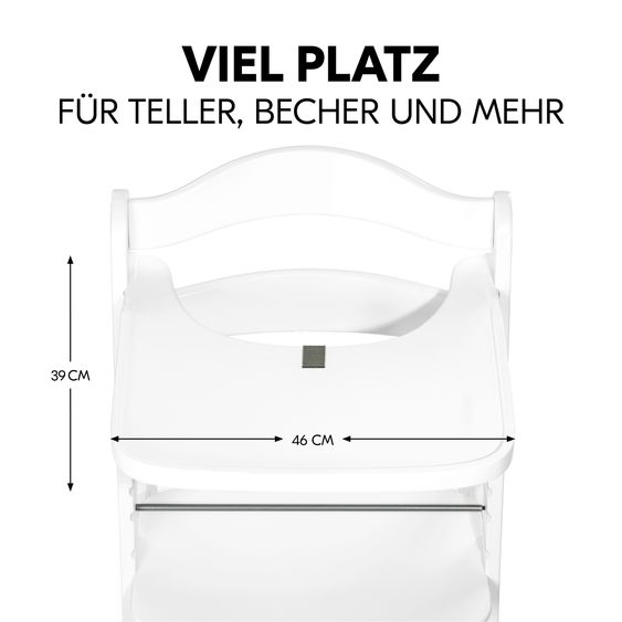 Hauck 3-tlg. Alpha Plus Sparset - Hochstuhl + Essbrett Alpha Tray + Sitzkissen Deluxe in Melange Charcoal - White