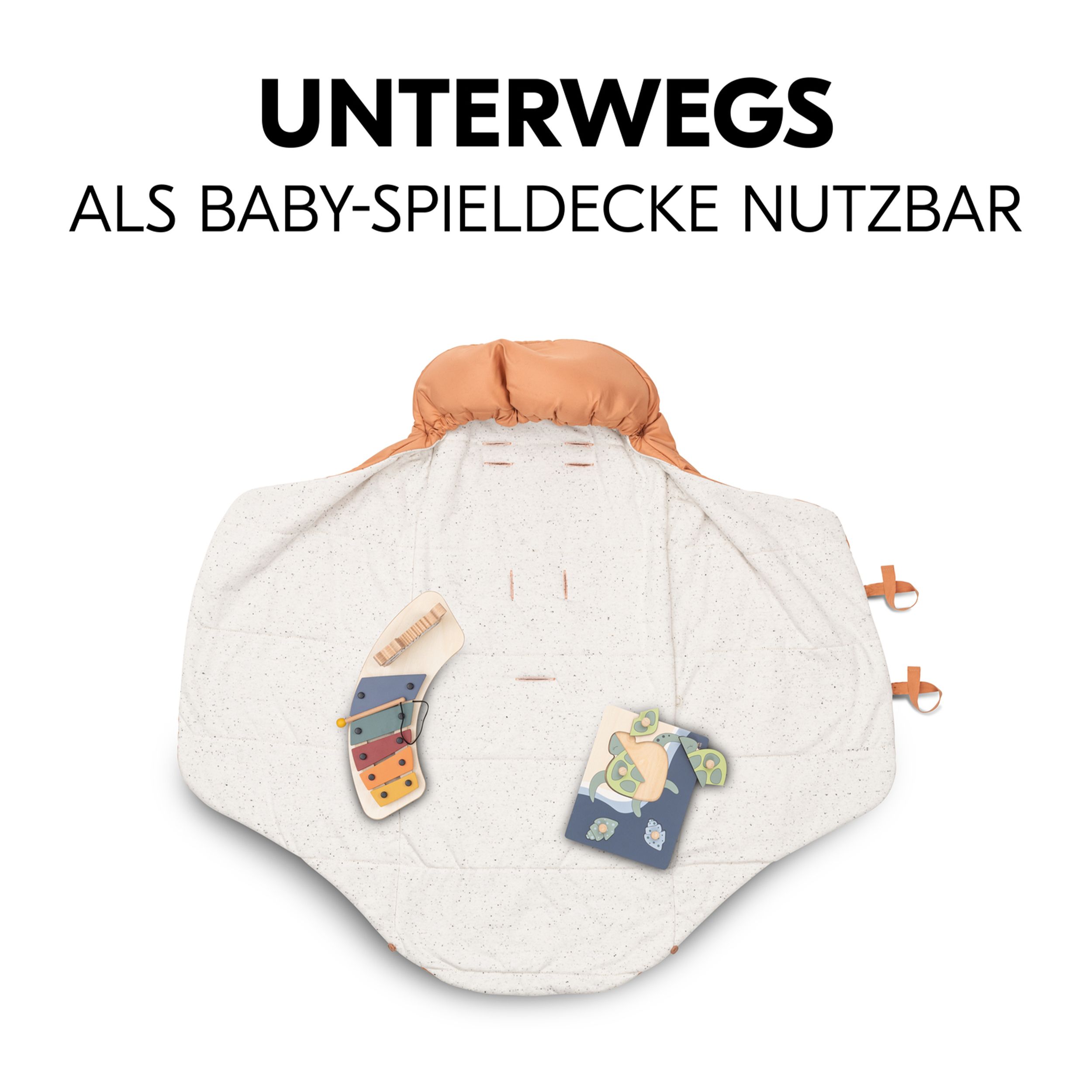 Hauck 3 In 1 Babydraagtas, Voetenzak En Speeldeken Carry N Play Babynest Vanaf De Geboorte Eenvoudige Veilige Bevestiging Aan Buggy Zachte Inlay Wasbaar Stippen Kurk 2003503198