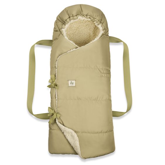 Hauck Nido per bebè 3in1 - Carry N Play - Navicella, coprigambe e tappetino per carrozzina e passeggino - Teddy Fleece Verde