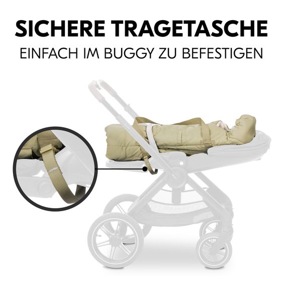 Hauck Nido per bebè 3in1 - Carry N Play - Navicella, coprigambe e tappetino per carrozzina e passeggino - Teddy Fleece Verde