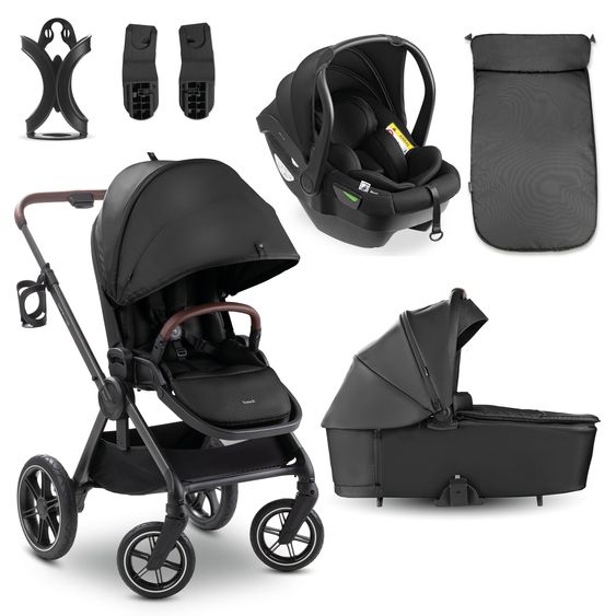 Hauck 3in1 Kinderwagen-Set Comfort N Care Trio Set - inkl. i-Size Babyschale Drive N Care - Black