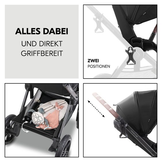 Hauck 3in1 Kinderwagen-Set Comfort N Care Trio Set - inkl. i-Size Babyschale Drive N Care - Black