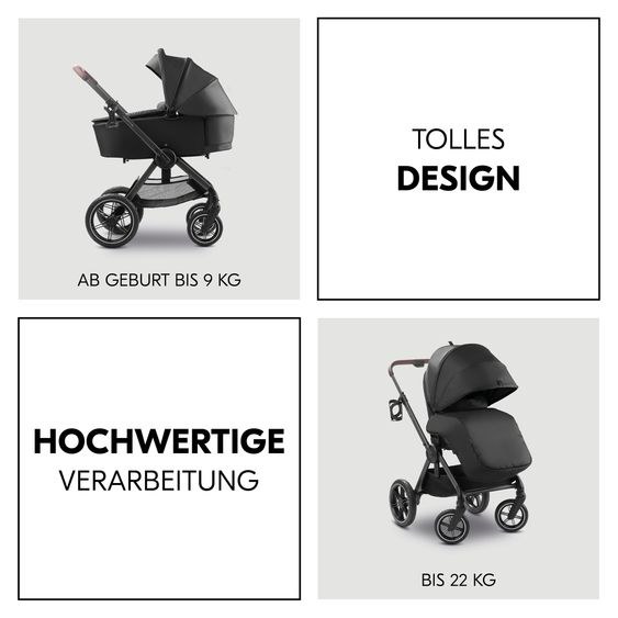 Hauck 3in1 Kinderwagen-Set Comfort N Care Trio Set - inkl. i-Size Babyschale Drive N Care - Black