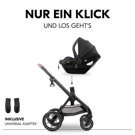 Hauck 3in1 Kinderwagen-Set Comfort N Care Trio Set - inkl. i-Size Babyschale Drive N Care - Olive