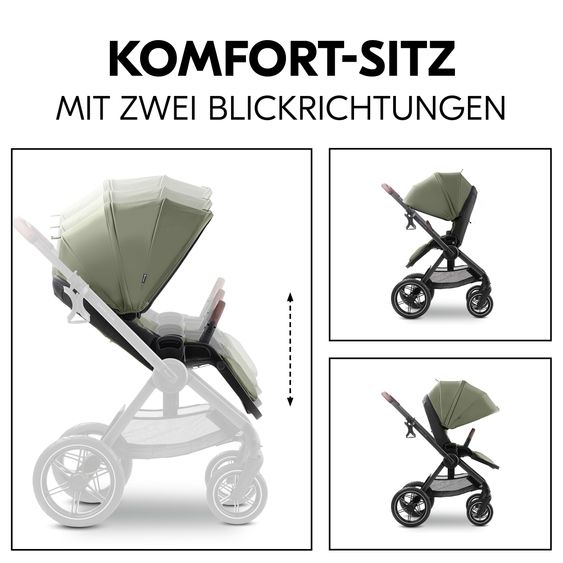 Hauck 3in1 Kinderwagen-Set Comfort N Care Trio Set - inkl. i-Size Babyschale Drive N Care - Olive