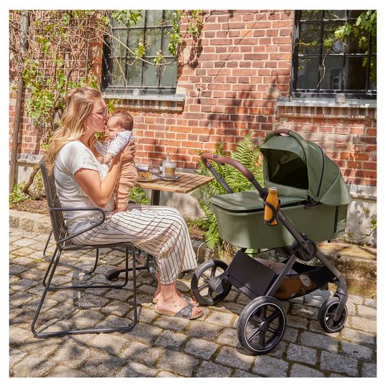 Hauck Set passeggino 3in1 Comfort N Care Trio Set - incl. Seggiolino auto per neonati i-Size Tulip - Oliva