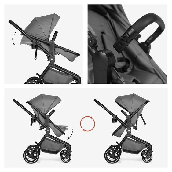 Hauck 3in1 Kinderwagen-Set Convert N Care Trio Set - inkl. i-Size Babyschale Drive N Care - Dark Grey