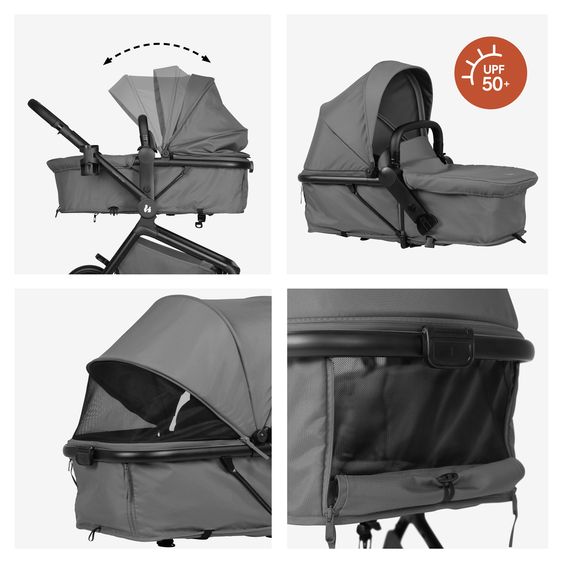 Hauck 3in1 Kinderwagen-Set Convert N Care Trio Set - inkl. i-Size Babyschale Drive N Care - Dark Grey