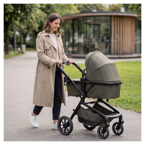 Hauck 3in1 Kinderwagen-Set Convert N Care Trio Set - inkl. i-Size Babyschale Drive N Care - Olive