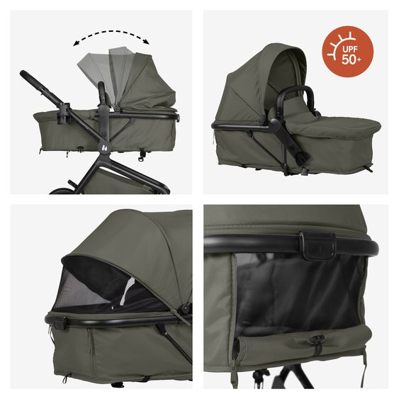 Hauck 3in1 Kinderwagen-Set Convert N Care Trio Set - inkl. i-Size Babyschale Drive N Care - Olive