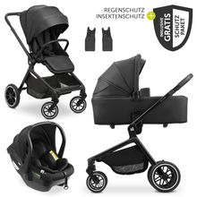 3in1 Kinderwagen-Set Move N Care Trio Set - inkl. i-Size Babyschale Drive N Care & XXL Zubehörset - Black