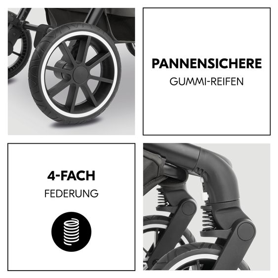 Hauck 3in1 Kinderwagen-Set Move N Care Trio Set - inkl. i-Size Babyschale Drive N Care & XXL Zubehörset - Black