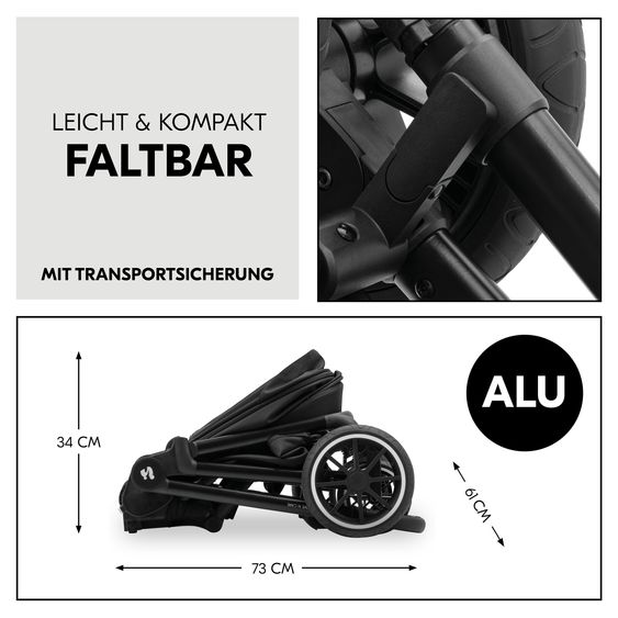 Hauck 3in1 Kinderwagen-Set Move N Care Trio Set - inkl. i-Size Babyschale Drive N Care & XXL Zubehörset - Black