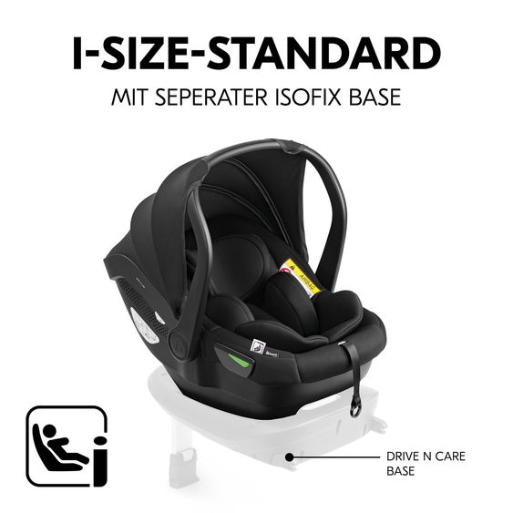 Hauck 3in1 Kinderwagen-Set Move N Care Trio Set - inkl. i-Size Babyschale Drive N Care & XXL Zubehörset - Black