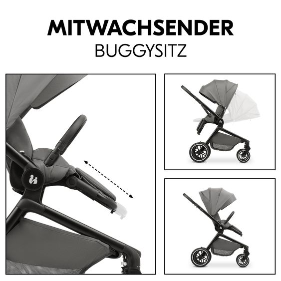 Hauck 3in1 Kinderwagen-Set Move N Care Trio Set - inkl. i-Size Babyschale Drive N Care & XXL Zubehörset - Dark Grey