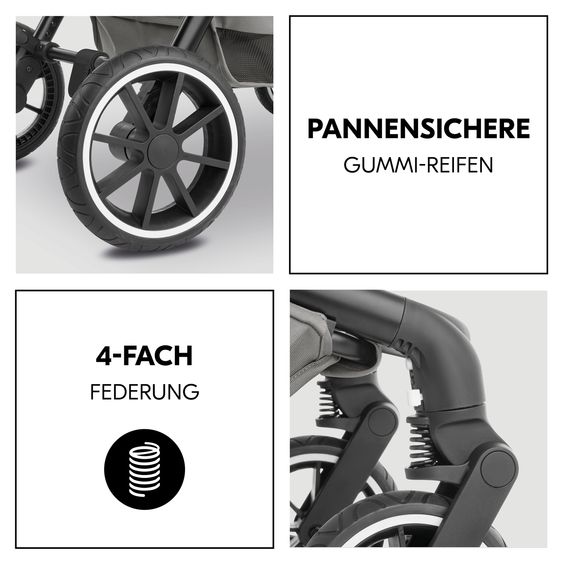 Hauck 3in1 Kinderwagen-Set Move N Care Trio Set - inkl. i-Size Babyschale Drive N Care & XXL Zubehörset - Dark Grey