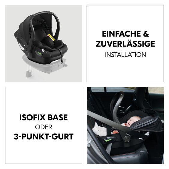 Hauck 3in1 Kinderwagen-Set Move N Care Trio Set - inkl. i-Size Babyschale Drive N Care & XXL Zubehörset - Dark Grey