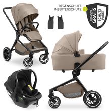 3in1 Kinderwagen-Set Move N Care Trio Set - inkl. i-Size Babyschale Drive N Care & XXL Zubehörset - Mocha