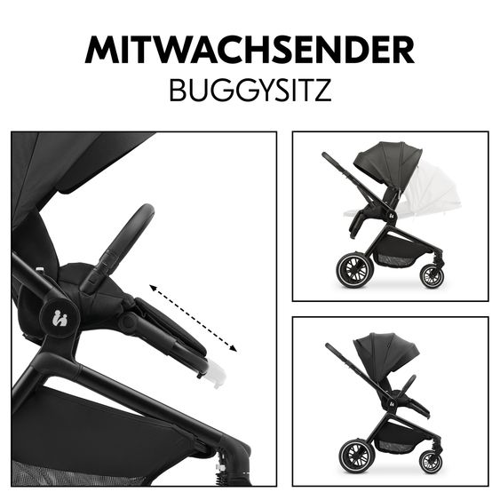 Hauck 3in1 Kinderwagen-Set Move N Care Trio Set - inkl. i-Size Babyschale Tulip & XXL Zubehörset - Black