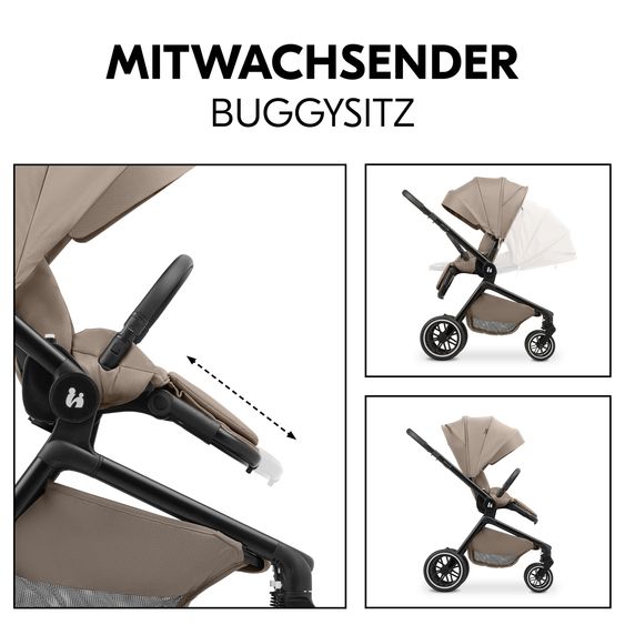 Hauck 3in1 Kinderwagen-Set Move N Care Trio Set - inkl. i-Size Babyschale Tulip & XXL Zubehörset - Mocha