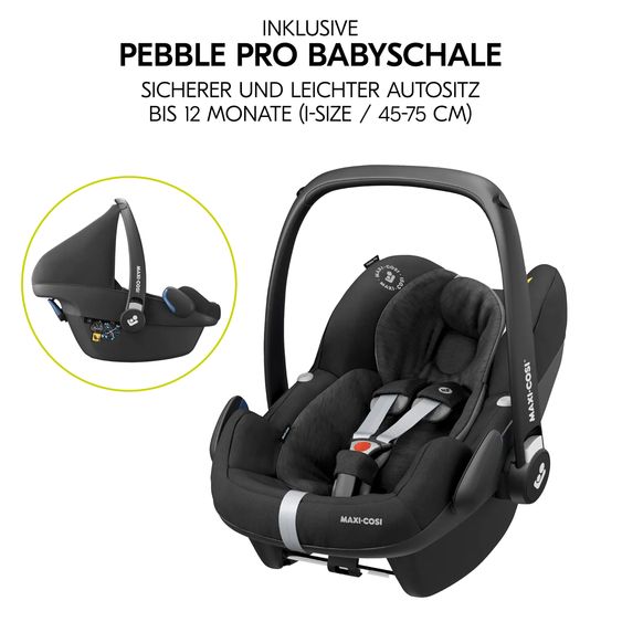 Hauck 3in1 Kinderwagen-Set Move N Care Trio Set - inkl. Maxi-Cosi i-Size Pebble Pro & XXL Zubehörset - Mocha