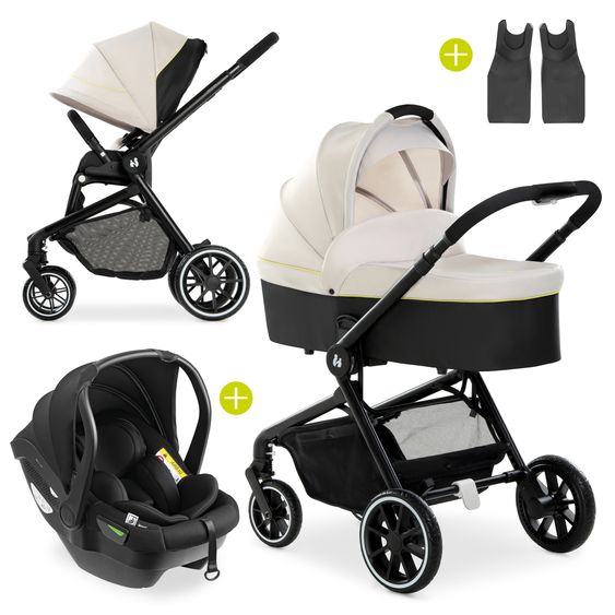 Hauck 3in1 Kinderwagen-Set Move so Simply Trio Set inkl. i-Size Babyschale Drive N Care - Beige Neon