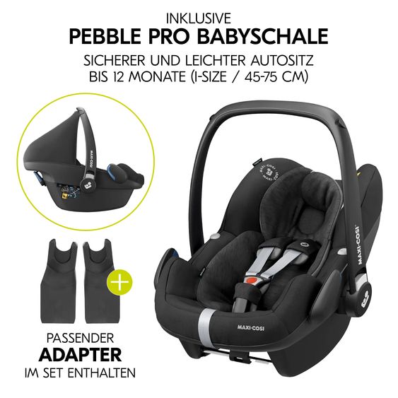 Hauck 3in1 Kinderwagen-Set Move so Simply Trio Set inkl. Maxi-Cosi i-Size Pebble Pro - Beige Neon