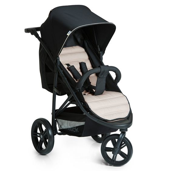 Hauck 3in1 Kinderwagen-Set Rapid 3 (bis 25 kg) inkl. Comfort Fix Babyschale, Regenschutz und Insektenschutz - Caviar Beige