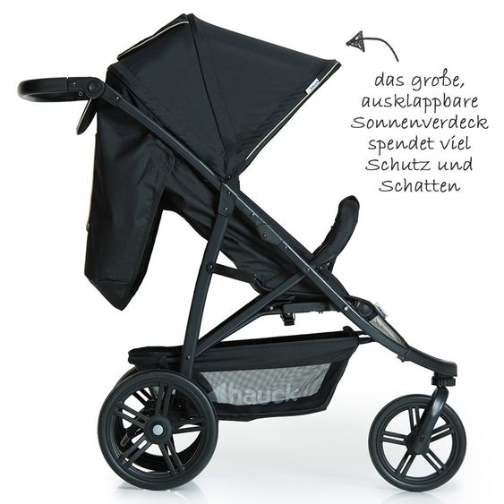 Hauck 3in1 Kinderwagen-Set Rapid 3 (bis 25 kg) inkl. Comfort Fix Babyschale, Regenschutz und Insektenschutz - Caviar Beige