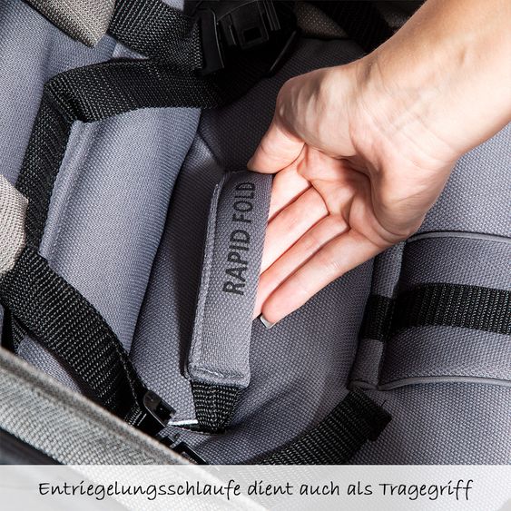Hauck 3in1 Kinderwagen-Set Rapid 3R Plus (bis 25 kg) Comfort Fix Babyschale, Regenschutz und Insektenschutz - Charcoal