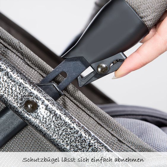 Hauck 3in1 Kinderwagen-Set Rapid 3R Plus (bis 25 kg) Comfort Fix Babyschale, Regenschutz und Insektenschutz - Charcoal