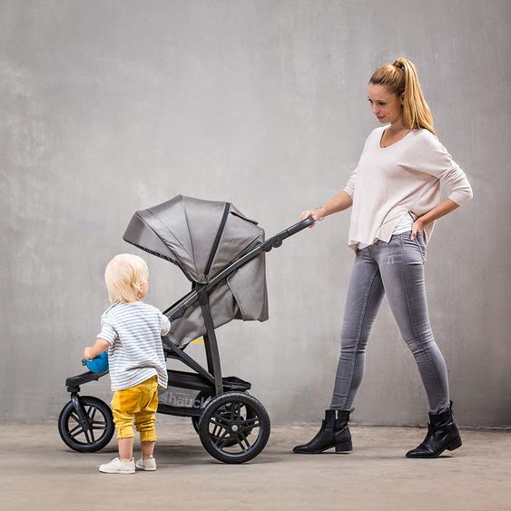 Hauck 3in1 Kinderwagen-Set Rapid 3R Plus (bis 25 kg) Comfort Fix Babyschale, Regenschutz und Insektenschutz - Charcoal