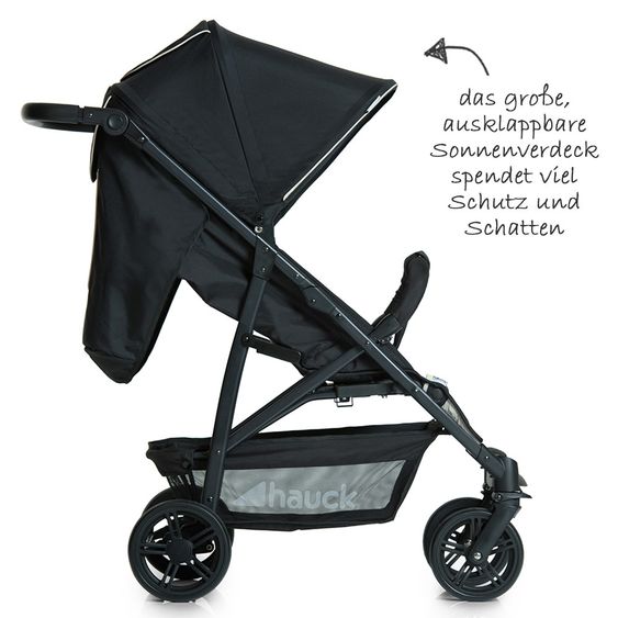 Hauck 3in1 Kinderwagen-Set Rapid 4 (bis 25 kg) inkl. Comfort Fix Babyschale, Regenschutz und Insektenschutz - Caviar Beige