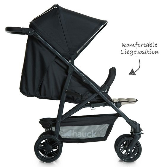 Hauck 3in1 Kinderwagen-Set Rapid 4 (bis 25 kg) inkl. Comfort Fix Babyschale, Regenschutz und Insektenschutz - Caviar Beige