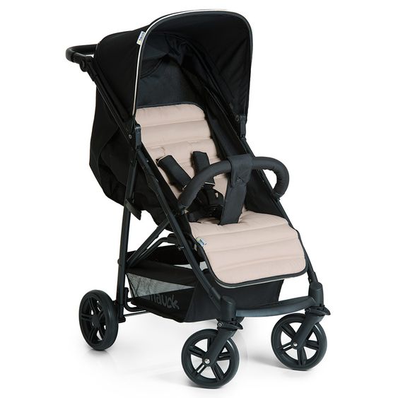 Hauck 3in1 Kinderwagen-Set Rapid 4 (bis 25 kg) inkl. Comfort Fix Babyschale, Regenschutz und Insektenschutz - Caviar Beige