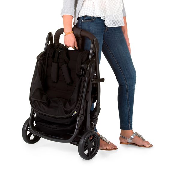 Hauck 3in1 Kinderwagen-Set Rapid 4 (bis 25 kg) inkl. Comfort Fix Babyschale, Regenschutz und Insektenschutz - Caviar Silver