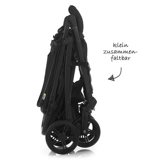 Hauck 3in1 Kinderwagen-Set Rapid 4 (bis 25 kg) inkl. Comfort Fix Babyschale, Regenschutz und Insektenschutz - Caviar Silver