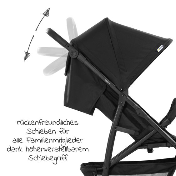 Hauck 3in1 Kinderwagen-Set Rapid 4 Trioset (bis 25 kg) inkl. Babyschale Comfort Fix - Black