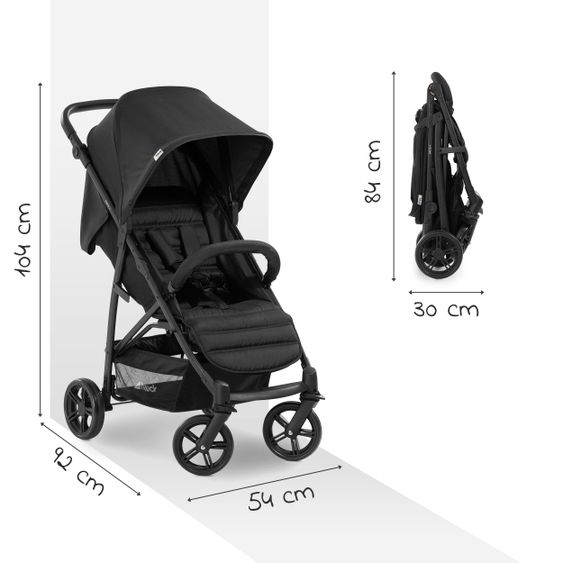 Hauck 3in1 Kinderwagen-Set Rapid 4 Trioset (bis 25 kg) inkl. Babyschale Comfort Fix - Black