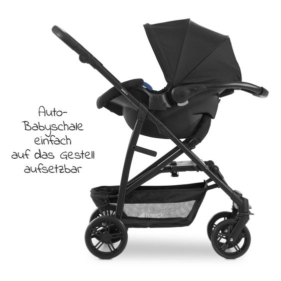 Hauck 3in1 Kinderwagen-Set Rapid 4 Trioset (bis 25 kg) inkl. Babyschale Comfort Fix - Black