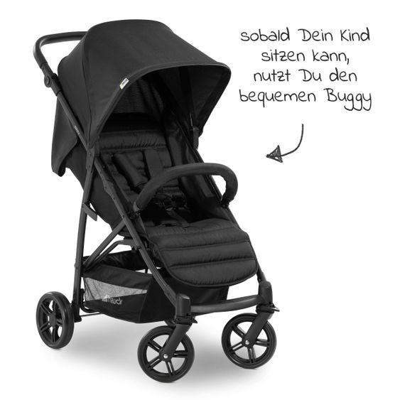 Hauck 3in1 Kinderwagen-Set Rapid 4 Trioset (bis 25 kg) inkl. Babyschale Comfort Fix - Black