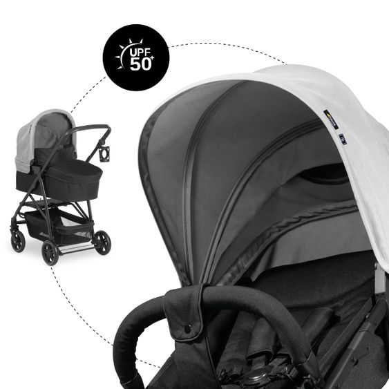 Hauck 3in1 Kinderwagen-Set Rapid 4R Plus Trioset (bis 25 kg) inkl. Babyschale Comfort Fix - Grey